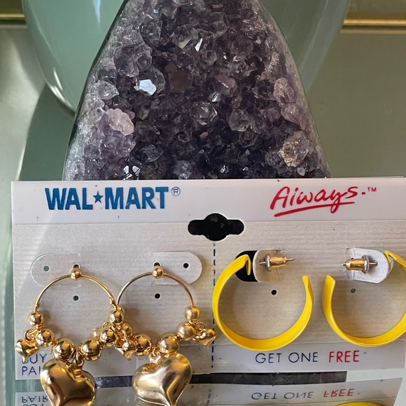 Jewelry - Gold and Yellow Heart Hoop Earrings